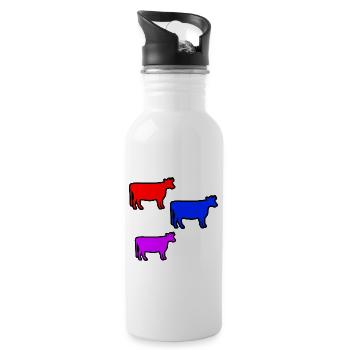 Cows - Water bottle with straw - white - Right