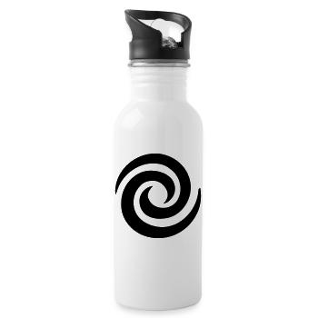 Japanese Spiral - Water bottle with straw - white - Right