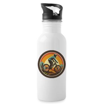 Mountain biking illustration - Water bottle with straw - white - Right