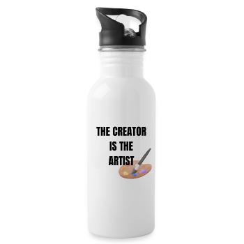 The Creator Is The Artist Graphic - Water bottle with straw - white - Right