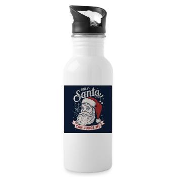 only Santa can judge me - Water bottle with straw - white - Right