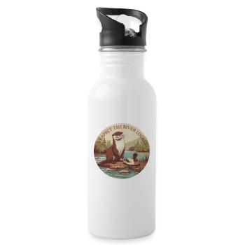 Respect The River Locals Otter Nature - Water bottle with straw - white - Right