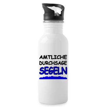 Segeln - Trinkflasche mit integriertem Trinkhalm - Weiß - Rechts