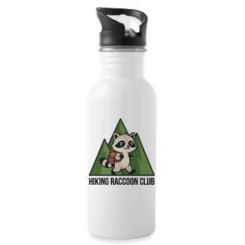 Wandering raccoon in the forest - Water bottle with straw - white - Right