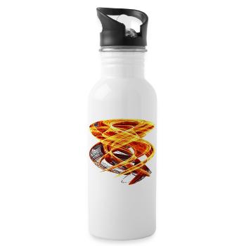 Fire Orbit – Chaos Art - Water bottle with straw - white - Right