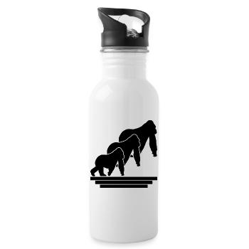 Monkey Family - Water bottle with straw - white - Right