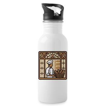 Baeckerei Shop Window Logo - Water bottle with straw - white - Right