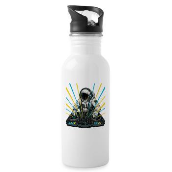 Astronaut DJ Laser - Water bottle with straw - white - Right