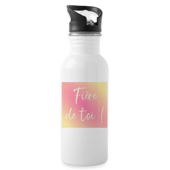 Fière de toi - Gourde avec paille intégrée - blanc - Droite