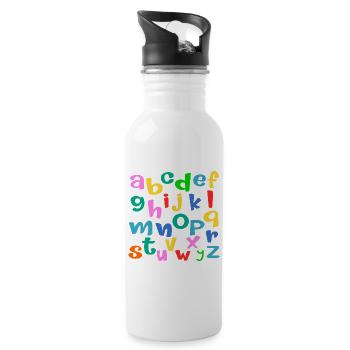 School Child ABC Letters - Water bottle with straw - white - Right