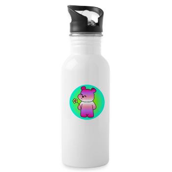 Sugar-sweet bear - Water bottle with straw - white - Right