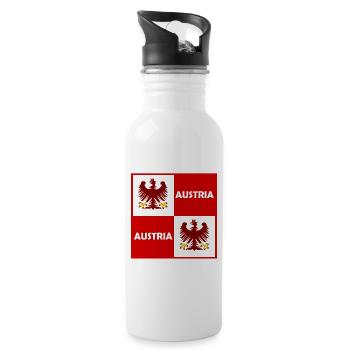 Double Eagle Rouge Blanc Bloc - Gourde avec paille intégrée - blanc - Droite