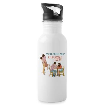You're My Favorite View Romantic Couple Gift - Water bottle with straw - white - Right