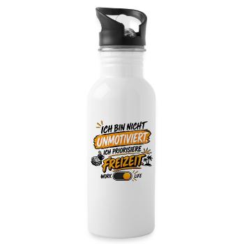 Unmotiviert Freizeit Stil - Trinkflasche mit integriertem Trinkhalm - Weiß - Rechts