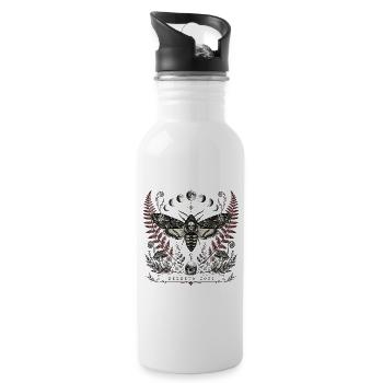 Memento Mori Death Moth - Water bottle with straw - white - Right