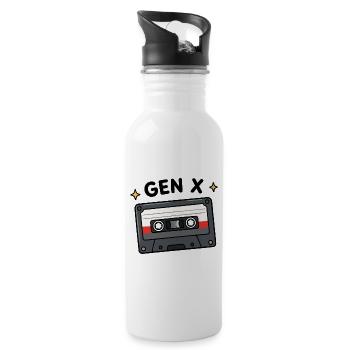 Gen X élevée sur les mixtapes & Risks Retro Cassette Ta - Gourde avec paille intégrée - blanc - Droite