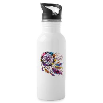 Symbol & Religion - Graffiti Dreamcatcher - Water bottle with straw - white - Right