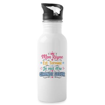 Annonce Grossesse Futur Grande Soeur Cadeau - Gourde avec paille intégrée - blanc - Droite
