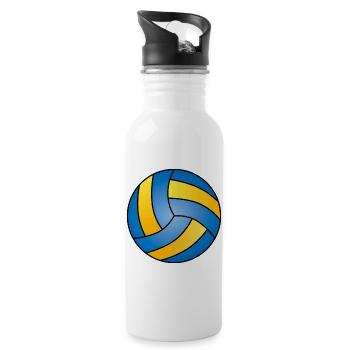 Handball Ball Sports Handball Fan Ball - Gourde avec paille intégrée - blanc - Droite