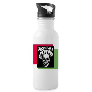 Rock Bake Skull Cook Motif - Water bottle with straw - white - Right