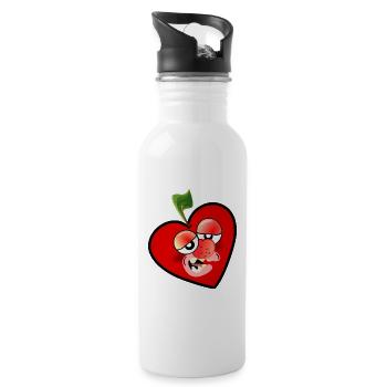 Cherry Tired - Water bottle with straw - white - Right