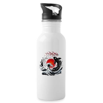 KOI POISSON YIN YANG - Gourde avec paille intégrée - blanc - Droite