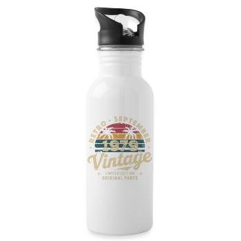 Vintage September 1979 Limited Edition September - Water bottle with straw - white - Right