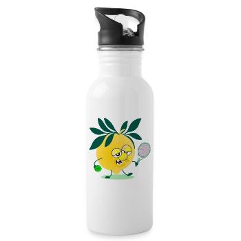 Kinder Tennis Zitrone - Trinkflasche mit integriertem Trinkhalm - Weiß - Rechts