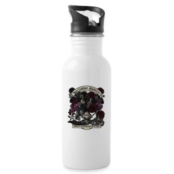 Gotischer Strauß aus Nachtblumen - Trinkflasche mit integriertem Trinkhalm - Weiß - Rechts