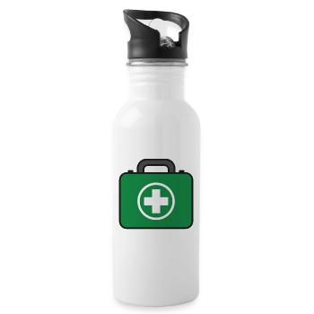 Trousse de premiers secours verte - Gourde avec paille intégrée - blanc - Droite