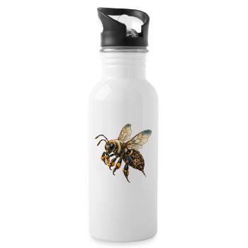 Mechanische Bestäuberin - Trinkflasche mit integriertem Trinkhalm - Weiß - Rechts