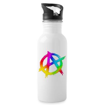 Anarchimulticolorz - Trinkflasche mit integriertem Trinkhalm - Weiß - Rechts