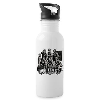 Le_Dream_Team_des_philosophes - Trinkflasche mit integriertem Trinkhalm - Weiß - Rechts