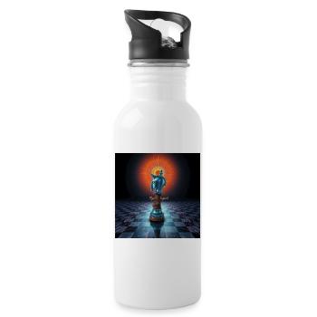 Quantum Knight: Der Zug der Matrix - Trinkflasche mit integriertem Trinkhalm - Weiß - Rechts