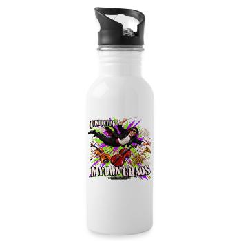 Lustiges Dirigentengeschenk – Mein eigenes Chaos dirigieren - Trinkflasche mit integriertem Trinkhalm - Weiß - Rechts