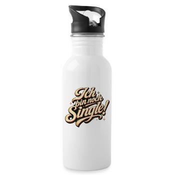 Ich Bin Noch Single Lustig Flirten Dating Spruch - Trinkflasche mit integriertem Trinkhalm - Weiß - Rechts