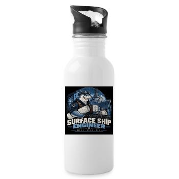 Surface Ship Engineer – Design Build Sail - Trinkflasche mit integriertem Trinkhalm - Weiß - Rechts