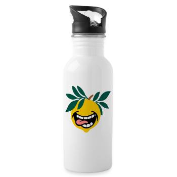  Saure Zitronen - Trinkflasche mit integriertem Trinkhalm - Weiß - Rechts