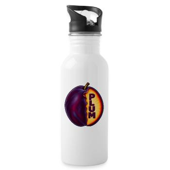 PLUM – Fruchtkunst - Trinkflasche mit integriertem Trinkhalm - Weiß - Rechts