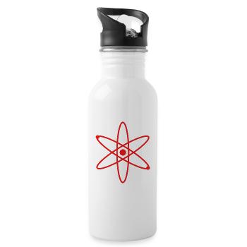 Atom - Trinkflasche mit integriertem Trinkhalm - Weiß - Rechts
