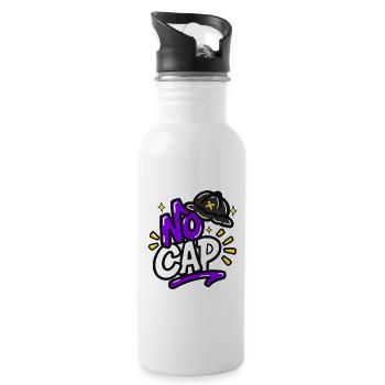 GEN Z ZITATE TYPOGRAFIE-DESIGN – OHNE KAPPE - Trinkflasche mit integriertem Trinkhalm - Weiß - Rechts