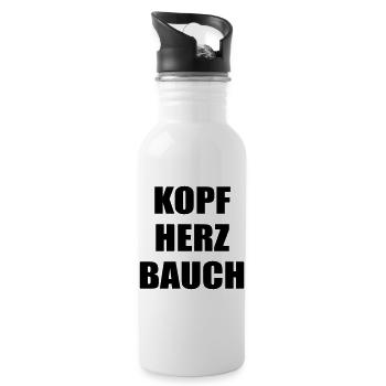 Entscheidungen Kopf Bauch Herz - Trinkflasche mit integriertem Trinkhalm - Weiß - Rechts