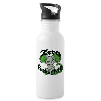 Zero fucks given (Bella Donna‘s wicked world) - Trinkflasche mit integriertem Trinkhalm - Weiß - Rechts