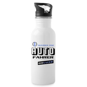 Autofahrer Number One Deluxe Bester Fahrzeuge - Trinkflasche mit integriertem Trinkhalm - Weiß - Rechts