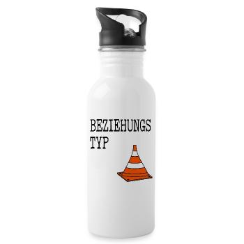 Beziehungstyp Pylone - Trinkflasche mit integriertem Trinkhalm - Weiß - Rechts