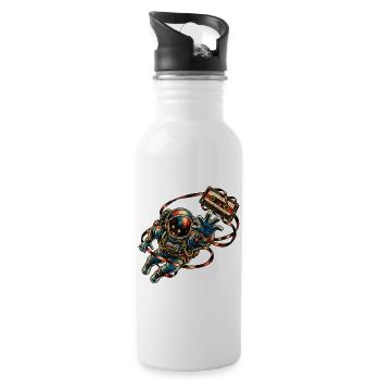 KOSMISCHER ROCKER | Mixtape - Trinkflasche mit integriertem Trinkhalm - Weiß - Rechts