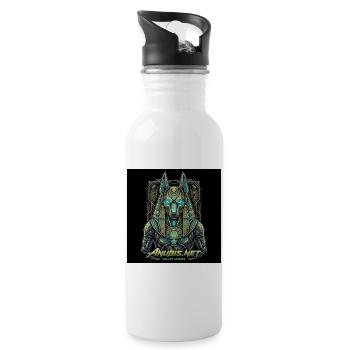 Cyberpunk Anubis Neo God - Trinkflasche mit integriertem Trinkhalm - Weiß - Rechts