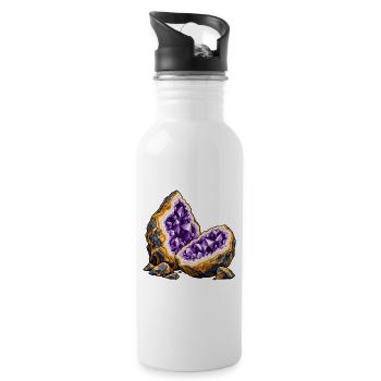 Geteilte Geodenlandschaft - Trinkflasche mit integriertem Trinkhalm - Weiß - Rechts