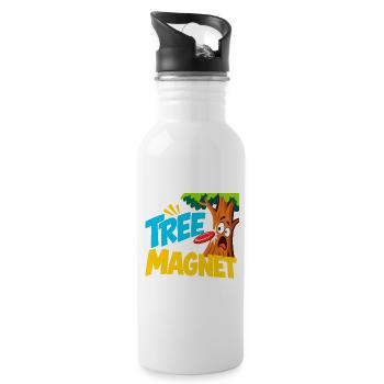 Baum Magnet Cartoon Abenteuer - Trinkflasche mit integriertem Trinkhalm - Weiß - Rechts