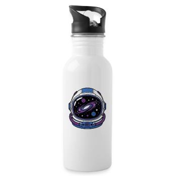 Astronaut Helm Galaxie Visier Weltraum Vektor Shir - Trinkflasche mit integriertem Trinkhalm - Weiß - Rechts